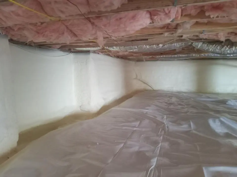 Crawl space encapsulation with closed-cell spray foam for Attic Insulation in Orange Beach